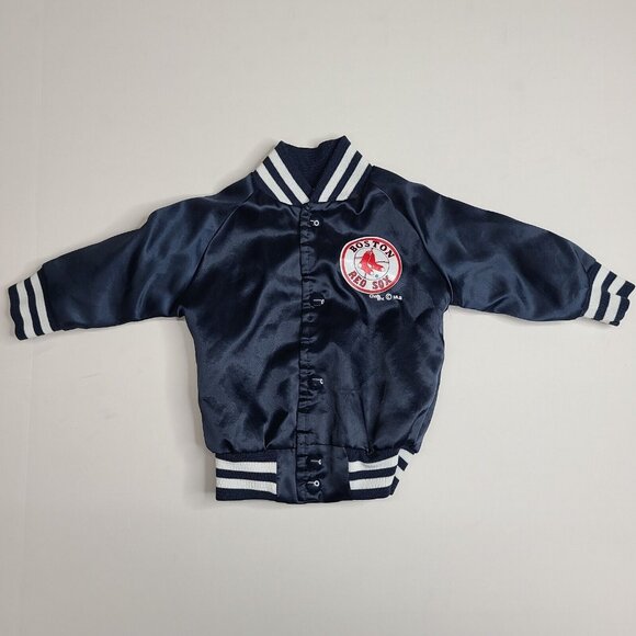 Vintage Boston Red Sox Chalk Line Blue Satin Jacket Infant 18 Months MLB Baby - Picture 2 of 6